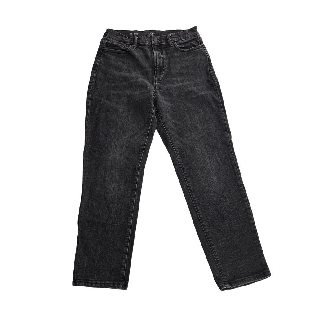 ana a new approach Womens‎ Black High Rise Straight Leg Jeans Size 10
